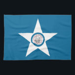 Flagge der Stadt Houston, Texas Küchentuch<br><div class="desc">Küchentücher mit der Flagge von Houston,  Texas; blaue Flagge mit Siegel von Houston in einem weißen Stern,  mit einer Abbildung eines Zuges</div>