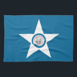 Flagge der Stadt Houston, Texas Küchentuch<br><div class="desc">Küchentücher mit der Flagge von Houston,  Texas; blaue Flagge mit Siegel von Houston in einem weißen Stern,  mit einer Abbildung eines Zuges</div>