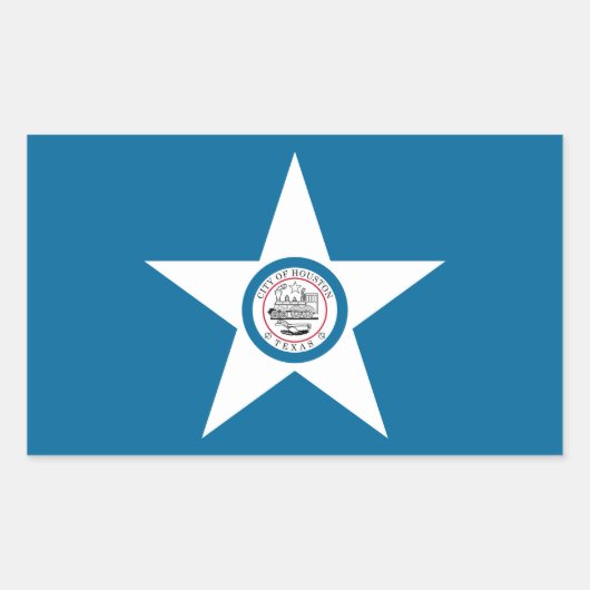Flagge der Stadt Houston, Texas rechteckiger Aufkl Rechteckiger Aufkleber (Vorderseite)