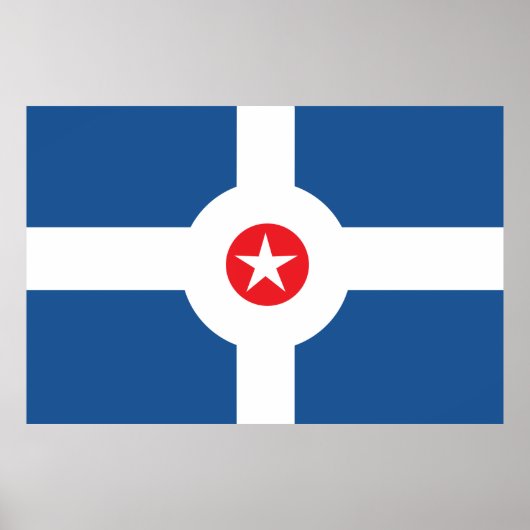 Flagge der Stadt Indianapolis Poster (Vorne)