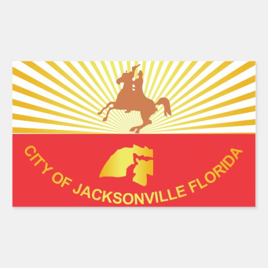 Flagge der Stadt Jacksonville Rechteckiger Aufkleber (Vorderseite)