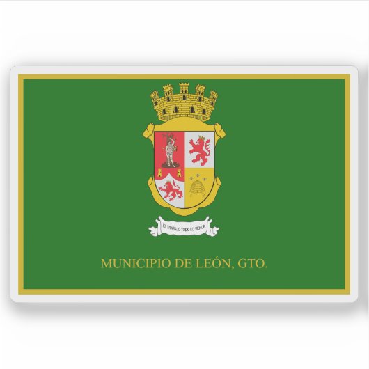 Flagge der Stadt León, Guanajuato, Mexiko Aufkleber (Vorderseite)