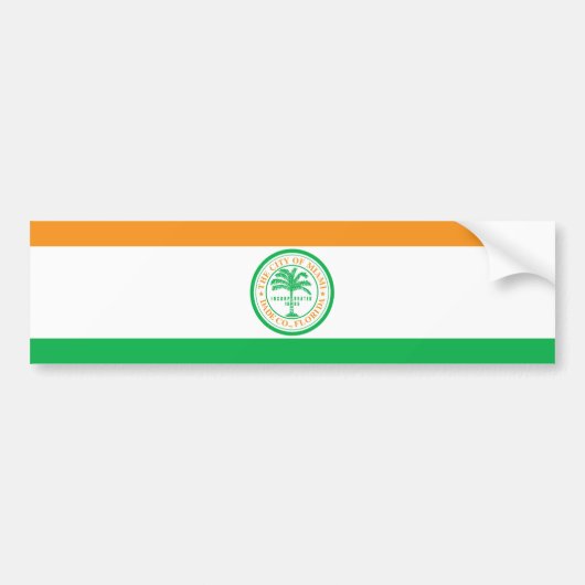 Flagge der Stadt Miami (Florida) Autoaufkleber (Vorne)