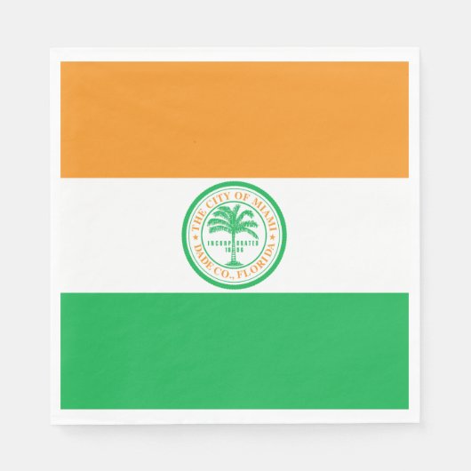 Flagge der Stadt Miami (Florida) Serviette (Vorderseite)