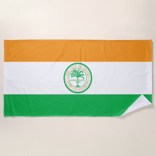 Flagge der Stadt Miami (Florida) Strandtuch (Vorderseite)
