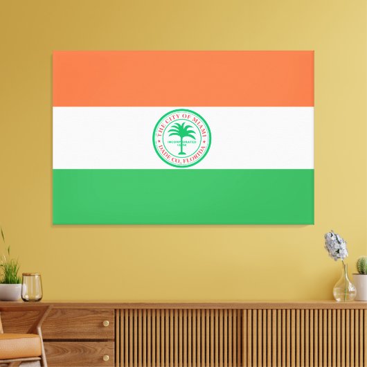 Flagge der Stadt Miami Leinwanddruck (Insitu (Wohnzimmer))