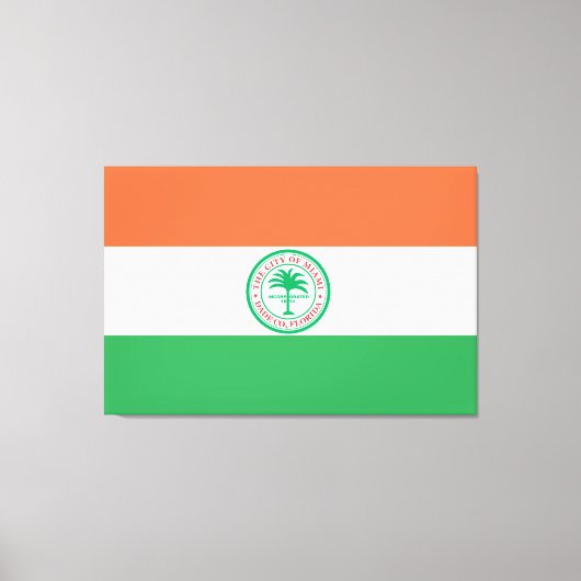 Flagge der Stadt Miami Leinwanddruck (Vorderseite)