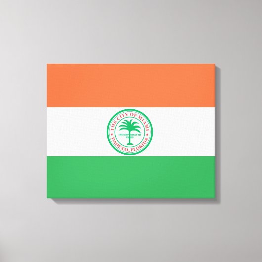 Flagge der Stadt Miami Leinwanddruck (Vorderseite)