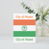 Flagge der Stadt Miami Postkarte (Stehend Vorderseite)