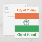 Flagge der Stadt Miami Postkarte (Vorne/Hinten)