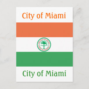 Flagge der Stadt Miami Postkarte