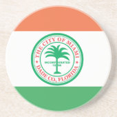 Flagge der Stadt Miami Sandstein Untersetzer (Vorne)
