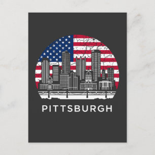 Flagge der Stadt Pittsburgh Pennsylvania Postkarte