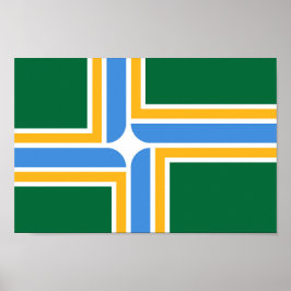 Flagge der Stadt Portland Poster