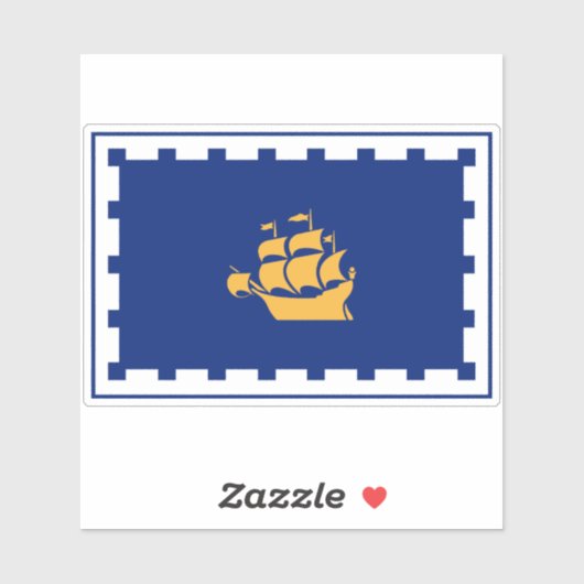 Flagge der Stadt Quebec Aufkleber (Blatt)