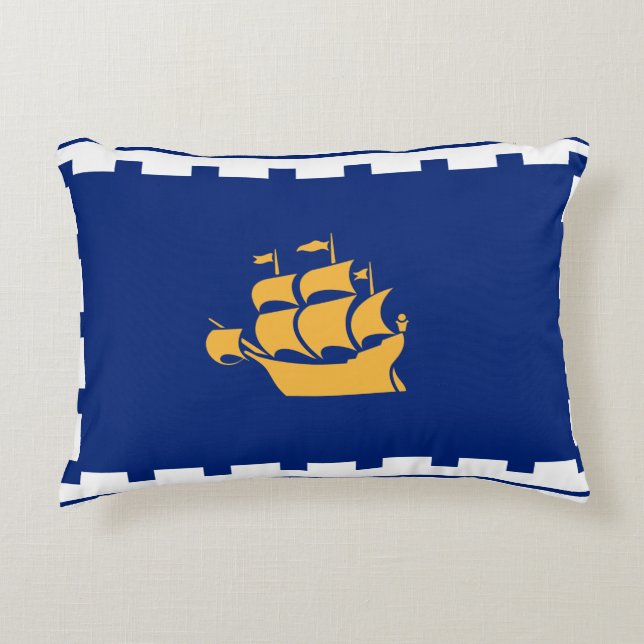 Flagge der Stadt Quebec Dekokissen (Vorderseite)
