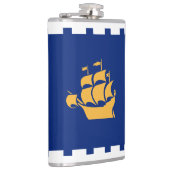 Flagge der Stadt Quebec Flachmann (Rechts)