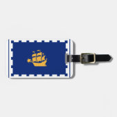 Flagge der Stadt Quebec Gepäckanhänger (Vorderseite horizontal)