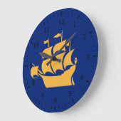 Flagge der Stadt Quebec Große Wanduhr (Winkel)