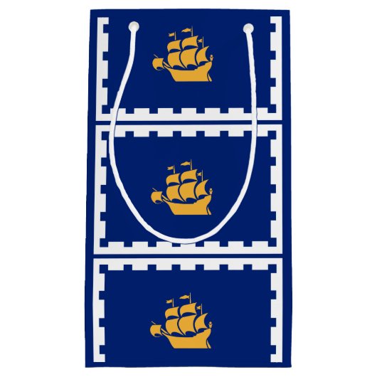 Flagge der Stadt Quebec kleine Geschenktasche Kleine Geschenktüte (Vorderseite)