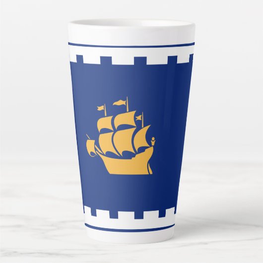 Flagge der Stadt Quebec Latte Tasse (Vorderseite)