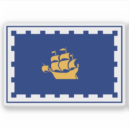 Flagge der Stadt Quebec, Quebec, Kanada Aufkleber (Vorderseite)