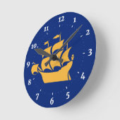 Flagge der Stadt Quebec Runde Wanduhr (Winkel)