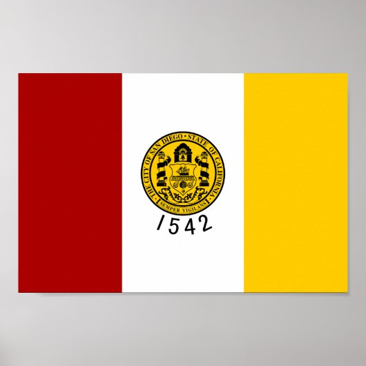 Flagge der Stadt San Diego Poster (Vorne)
