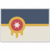Flagge der Stadt Tulsa, Oklahoma State Aufkleber (Vorderseite)