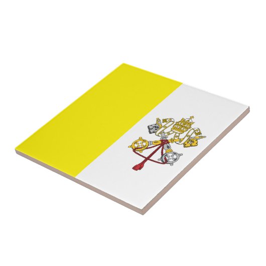 Flagge der Stadt Vatikanstadt Fliese (Seite)