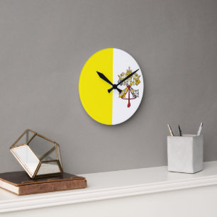 Flagge der Stadt Vatikanstadt Runde Wanduhr