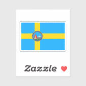 Flagge der Stadt Wilmington, Delaware Aufkleber (Blatt)