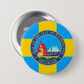 Flagge der Stadt Wilmington, Delaware Button (Vorne & Hinten)