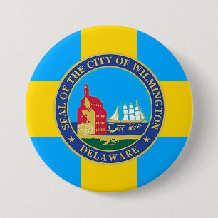 Flagge der Stadt Wilmington, Delaware Button