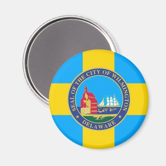 Flagge der Stadt Wilmington, Delaware Magnet (Vorderseite/Rückseite)