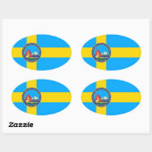 Flagge der Stadt Wilmington, Delaware Ovaler Aufkleber (Blatt)