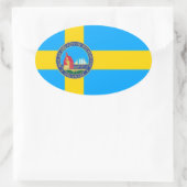 Flagge der Stadt Wilmington, Delaware Ovaler Aufkleber (Tasche)