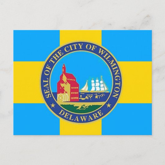 Flagge der Stadt Wilmington, Delaware Postkarte (Vorderseite)