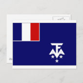 Flagge der südlichen Antarktis Postkarte (Vorne/Hinten)