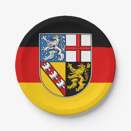 Flagge der Teller des Papiers aus dem Saarland (Vorderseite)