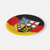 Flagge der Teller des Papiers aus dem Saarland (Schrägansicht)