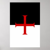 Flagge der Tempelritter Poster (Vorne)
