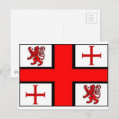 FLAGGE DER TEMPELRITTER POSTKARTE (Vorne/Hinten)