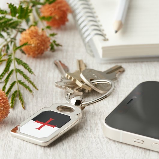 Flagge der Tempelritter Schlüsselanhänger (Seite)