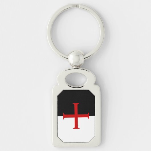 Flagge der Tempelritter Schlüsselanhänger (Vorderseite)