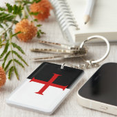 Flagge der Tempelritter Schlüsselanhänger (Vorderseite rechts)