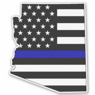 Flagge der Thin Blue Line Arizona Aufkleber