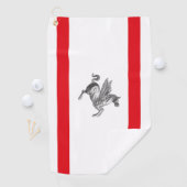 Flagge der Toskana (Italien) Golfhandtuch (Insitu)