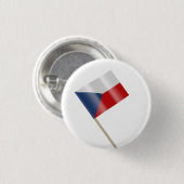 Flagge der Tschechischen Republik Button (Vorne & Hinten)