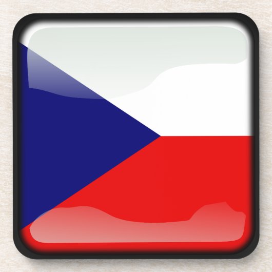Flagge der Tschechischen Republik Getränkeuntersetzer (Vorderseite)